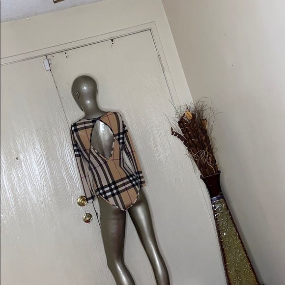 USED BODYSUIT, TAN & BLACK - Picture 3 of 3